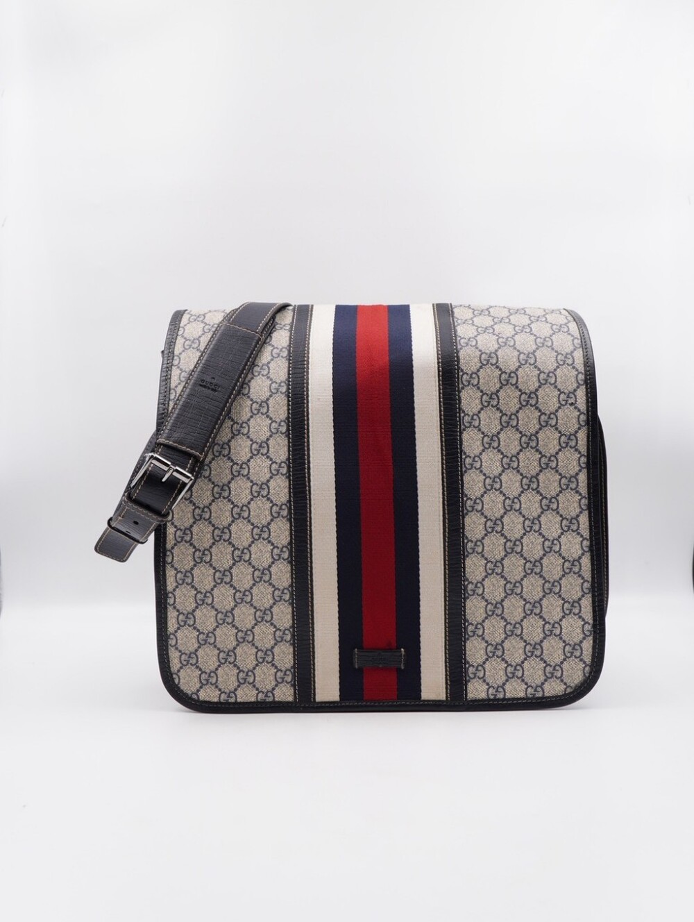 CK17 💕 GUCCI GG Plus Monogram Web Flap Messenger Bag